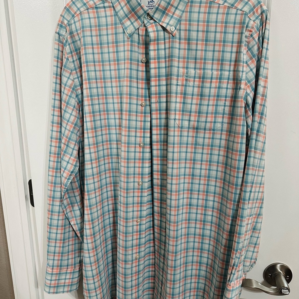 Southern Tide Plaid Button-Up Shirt
